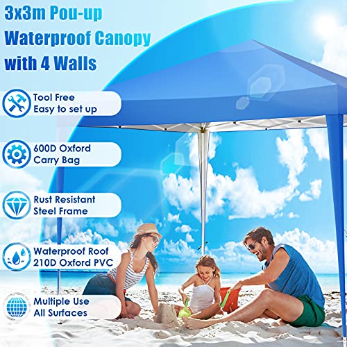 COBIZI Canopy 10x20 Pop Up Canopy Tent with 6 Sidewalls Party Tents for Parties Weddings Backyard Waterproof Canopy Outdoor Commercial Canopy Event