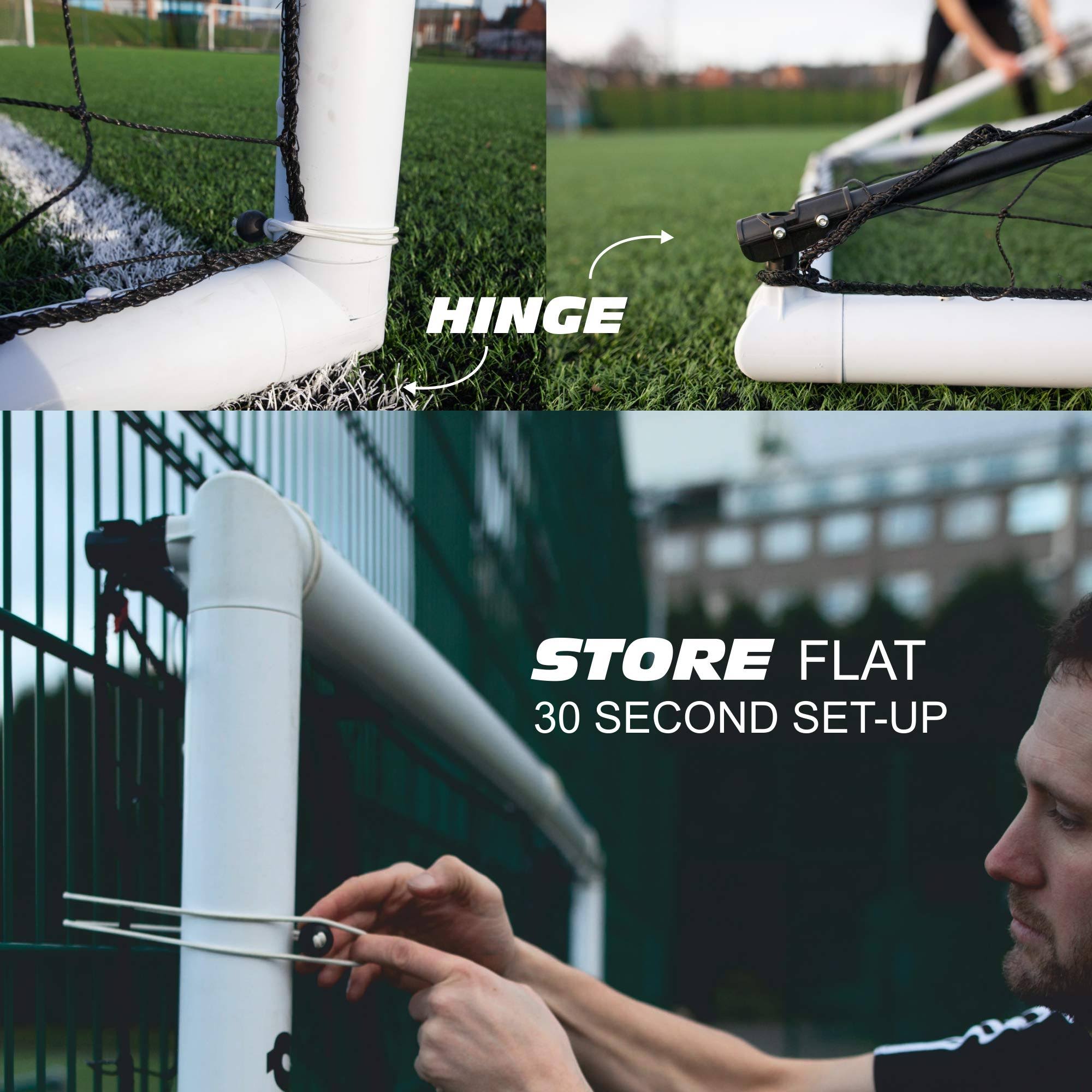 QUICKPLAY Pro Match-Fold Soccer Goal with Carry Bag [Single Goal] Professional Quality Fast Set-Up Soccer Goal, Folds Flat for S