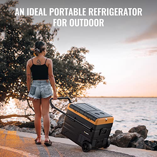 BougeRV 12 Volt Car Refrigerator Dual Zone Dual Door With Wheels-New