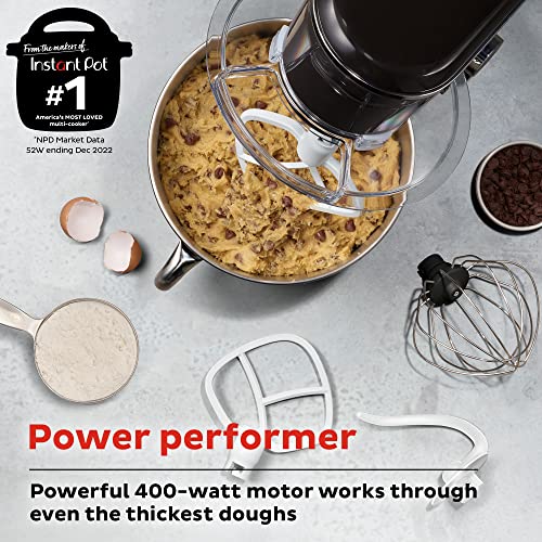 Instant Pot 6-Speed 6.3-Qt Stand Mixer with Stainless Steel Bowl, Base Black