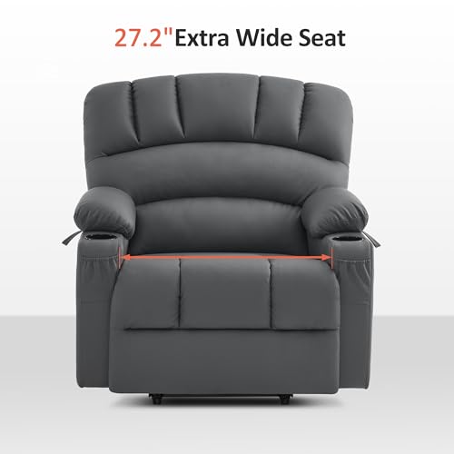 MCombo Oversized Power Lift Recliner Chair for Elderly, Lift Chair with Heat and Massage, Lift Recliner for Big and Tall, Cup Holders