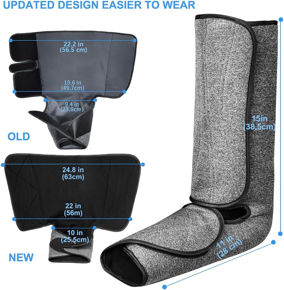 Leg Massager for Circulation with Heat Foot and Calf Massage Machine with LCD Handheld Controller Adjustable Wraps Design for Most Size