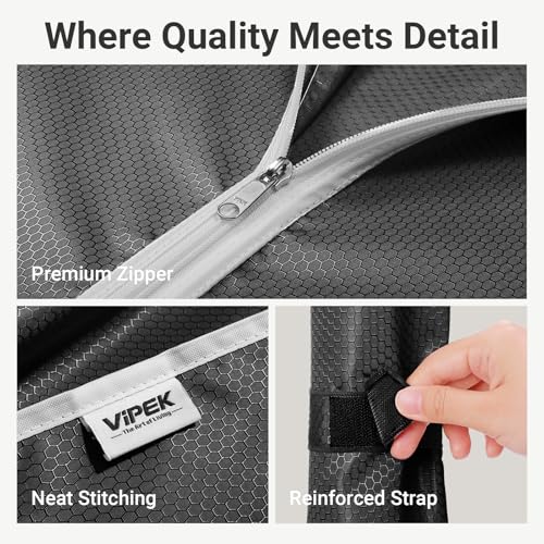 VIPEK R2C Medium Rolling Garment Rack with Cover Heavy Duty Clothes Rack Adjustable Clothing Rack for Hanging Clothes Portable Closets with Double