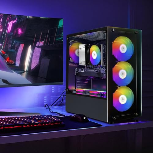 STGAubron Gaming PC Computer Desktop, GeForce RTX 2060 Super 8G, Intel Core I7 8th up to 4.1GHz, 16G DDR4, 1T SSD, WiFi 6 & BT 5.2, RGB Fan x6