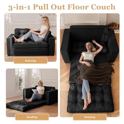 YOSHOOT Loveseat Sleeper Sofa,55" Convertible Sofa Bed Couch Futon Couches for Living Room