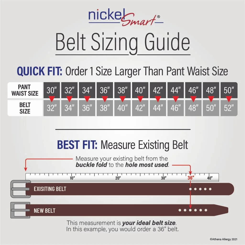 Smoky Mountain Black Leather Belt by Nickel Smart® - Nickel Free Belt Buckle, 1.5 inch Wide Full Grain Leather Strap