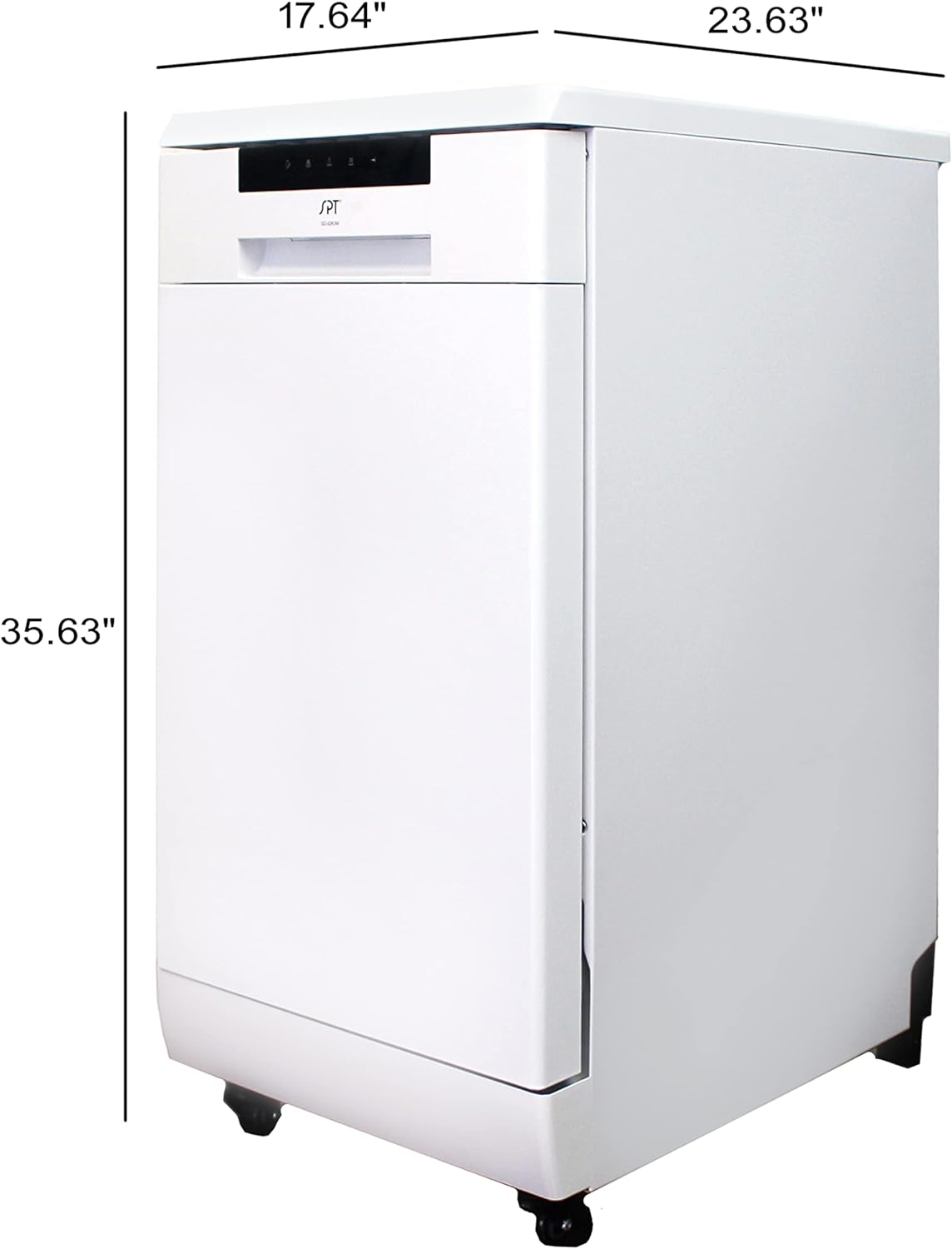 SPT SD-9263WA 18&Prime; Wide Portable Dishwasher with ENERGY STAR, 6 Wash Programs, 8 Place Settings and Stainless Steel Tub &ndash; White