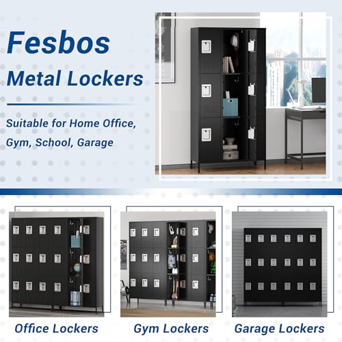 72" Metal Locker for Employees 3 Doors Blue Steel Storage Locker for Office, School, Gym - Metal Storage Cabinets for Home, Office, Gym, School