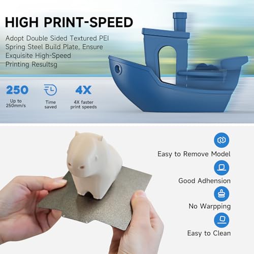 TINA2Plus 3D Printer, HEPHI3D 250mm/s High Speed FDM 3D Printers Fully Open Source, Auto Leveling Mini 3D Printer with WiFi Cloud Print