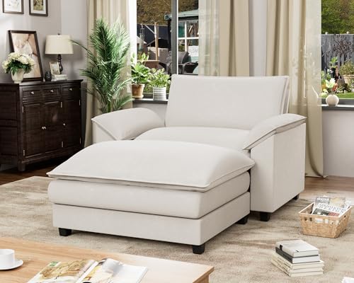 Homall 119" Modular Sectional Sofa, L Shaped Sofa Couch with Reversible Ottoman, DIY Combination Chenille Deep 3-Seat Cloud Couch for Living Room