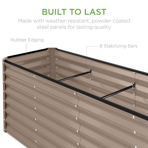 Best Choice Products 8x4x2ft Outdoor Metal Raised Garden Bed, Deep Root Planter Box for Vegetables, Flowers, Herbs