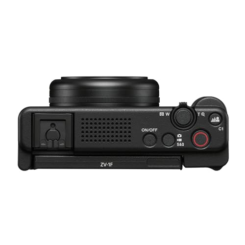 Sony ZV-1F Vlog Camera for Content Creators and Vloggers (Black) Bundle with 128GB SD Card and Compact Camera Case (3 Items)