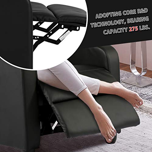 BestMassage | Recliner Chair | with 2 Point Massage Function | Black | with Lumbar Support, Adjustable Push Back, Wide Armrests