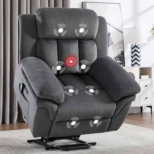 CANMOV 46" Wide Oversize Power Lift Recliner Chair, Extra Large Electric Lift Recliners for Elderly Big