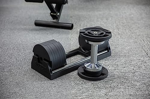 SNODE AD80 Drop Proof 80 lbs Adjustable Dumbbell Set -Adjustable Weights with Cast Iron Plates and Cradle, Knurled Handle, Fast Adjust