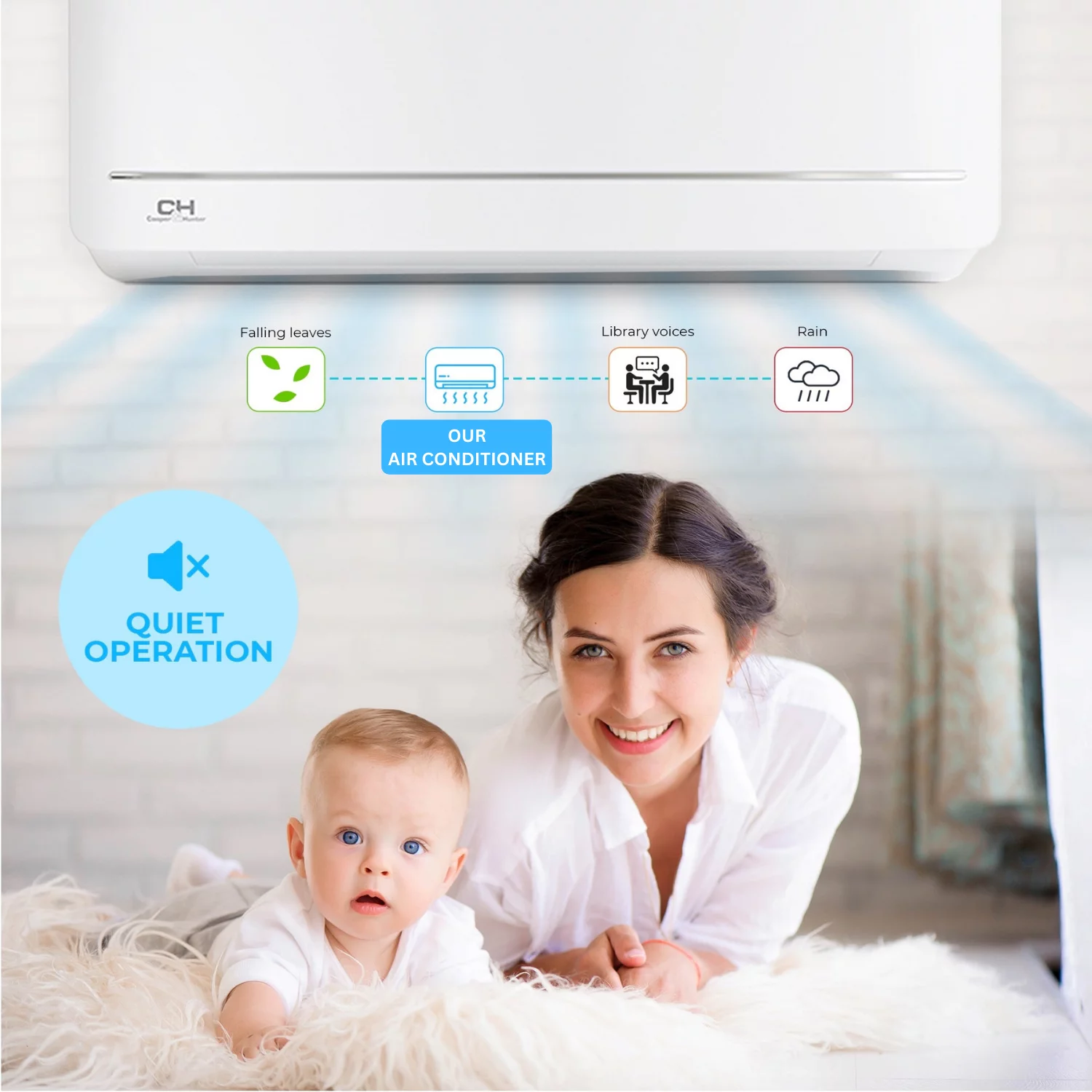 Cooper & Hunter 6000 BTU 115V Wall Mounted Mini Split Heat Pump Air Conditioner With 16ft Kit Cover 250 Sq Ft WiFi