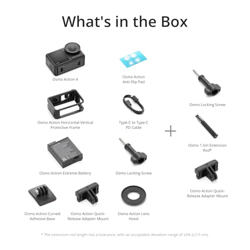 DJI Osmo Action 4 Standard Combo, 4K/120fps Waterproof Action Camera with a 1/1.3-Inch Sensor, Stunning Low-Light Imaging