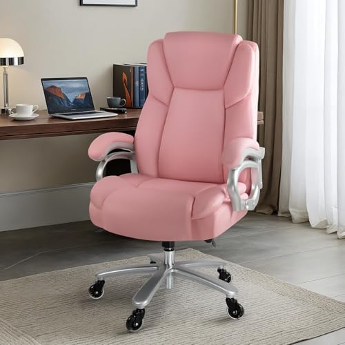 Big and Tall Office Chair 500lbs, Heavy Duty Executive Office Leather Chair for Heavy People