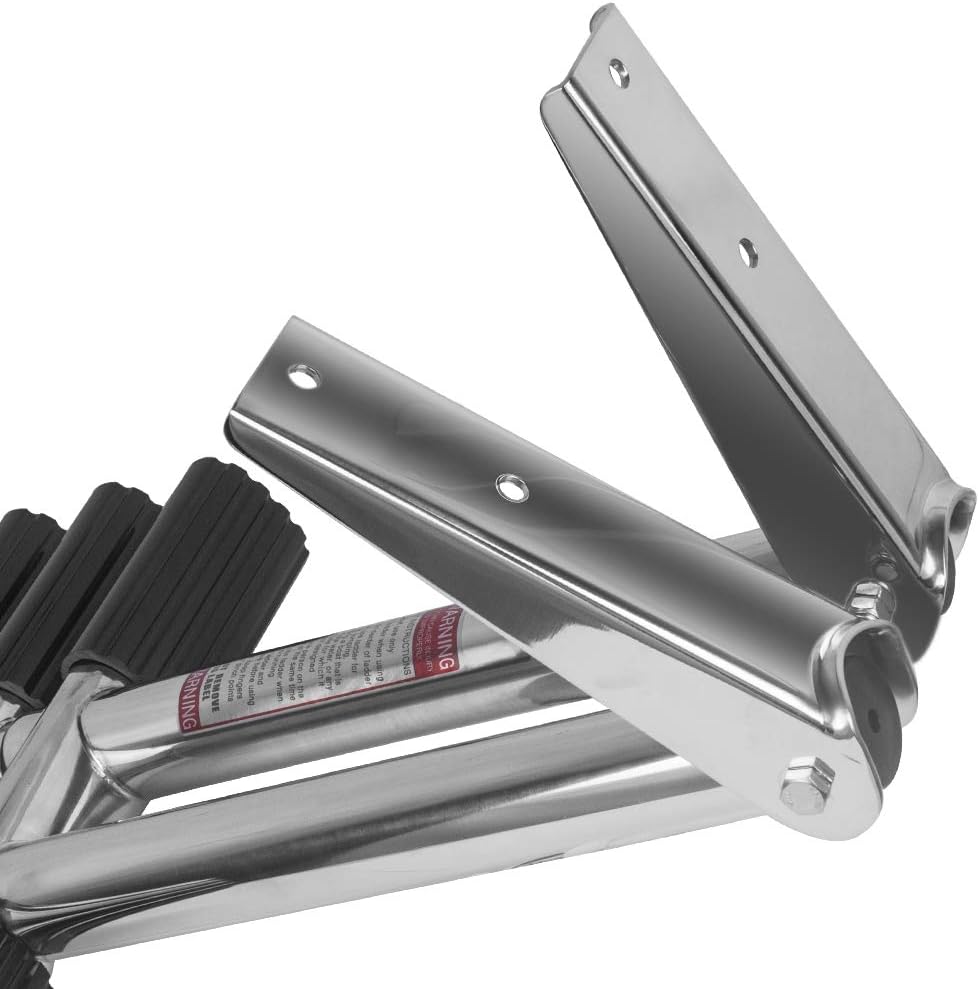 Boat Diver Ladder 4 Step Stainless Steel Marine Dual Vertical Telescoping Tube Ladder