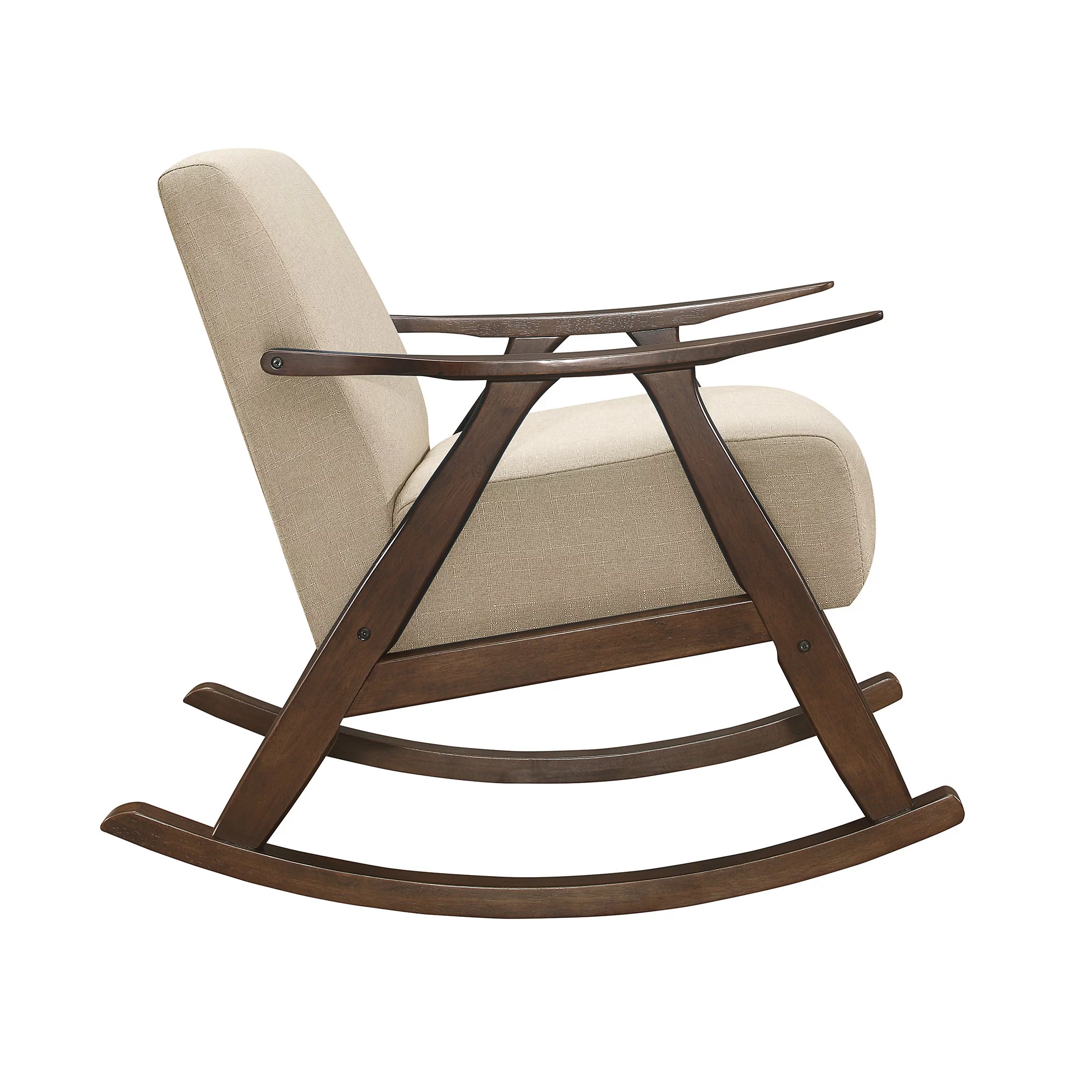 OakvillePark Hamilton Fabric Upholstered Rocking Chair, Light Brown