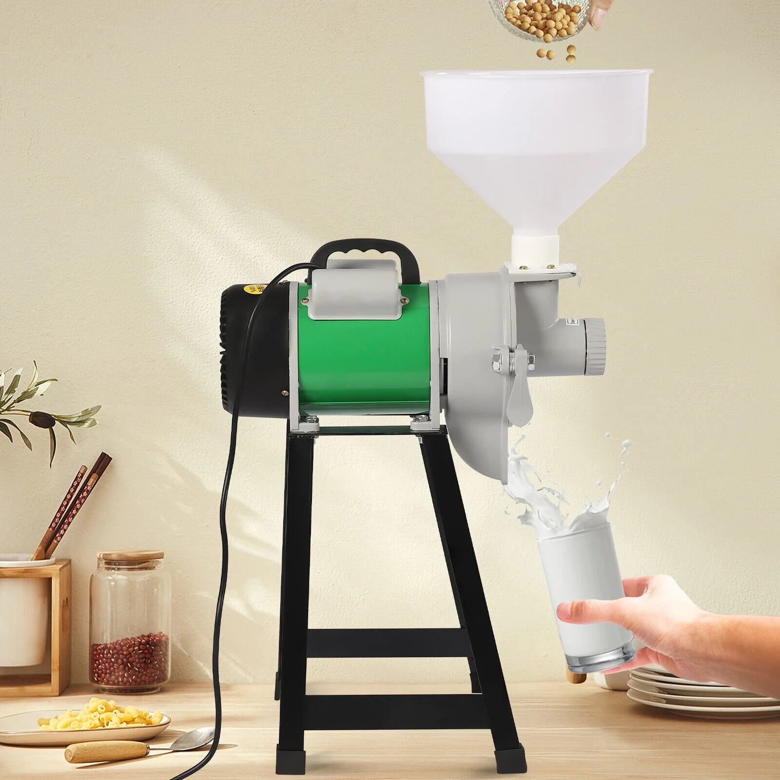Electric Feed Mill Wet Cereals Grinder Feed Pellet Maker For Rice Grain Coffee Green