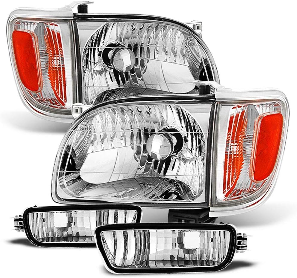 ACANII - For 2001-2004 Toyota Tacoma Headlights+Corner Parking Signal Lights+Bumper Lamps Driver + Passenger Side