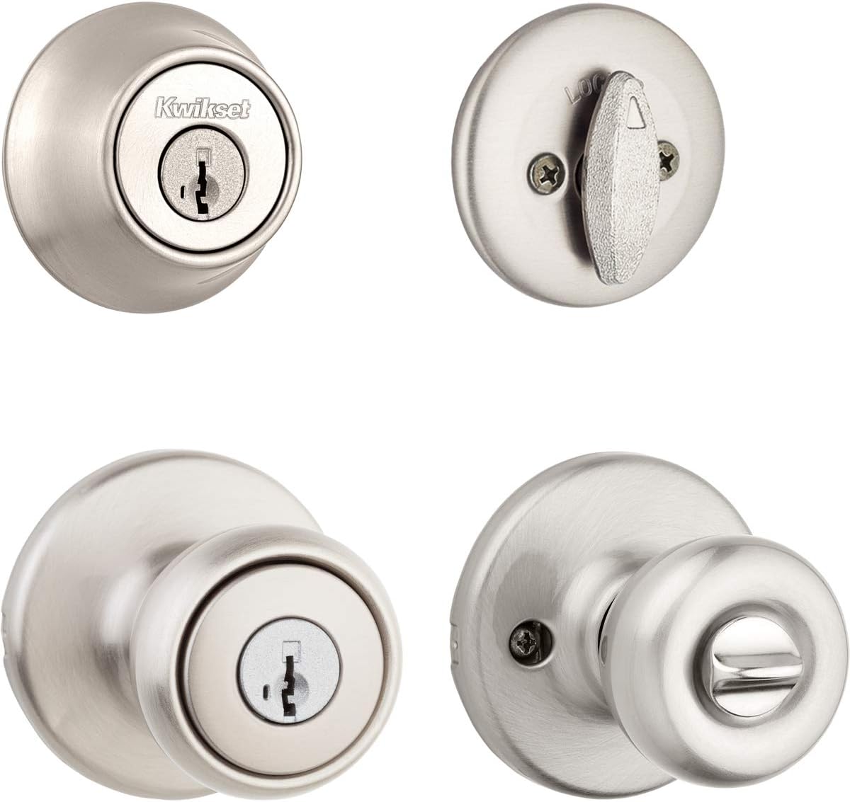 Kwikset 96900-381 690T 15 SMT BBPKG Satin Nickel Tylo Entry Combo Set & Kwikset Contemporary Electronic Keypad Single Cylinder Deadbolt with 1-Touch