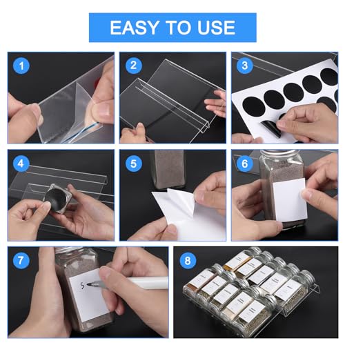 Acrylic Seasonings Spice Rack,4 Tier,Expandable From 9" to 18",Acrylic Spice Drawer Organizer,Organize and Display Your Spices