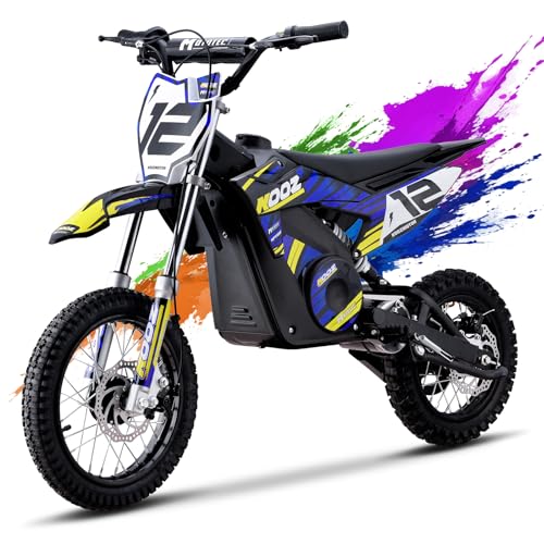 KOOZ HP112E 36V 1000W Electric Dirt Bike for Kids, 3 Speed Modes Teen Electric Motorcycle Up to 18 MPH & 15 Miles Long-Range