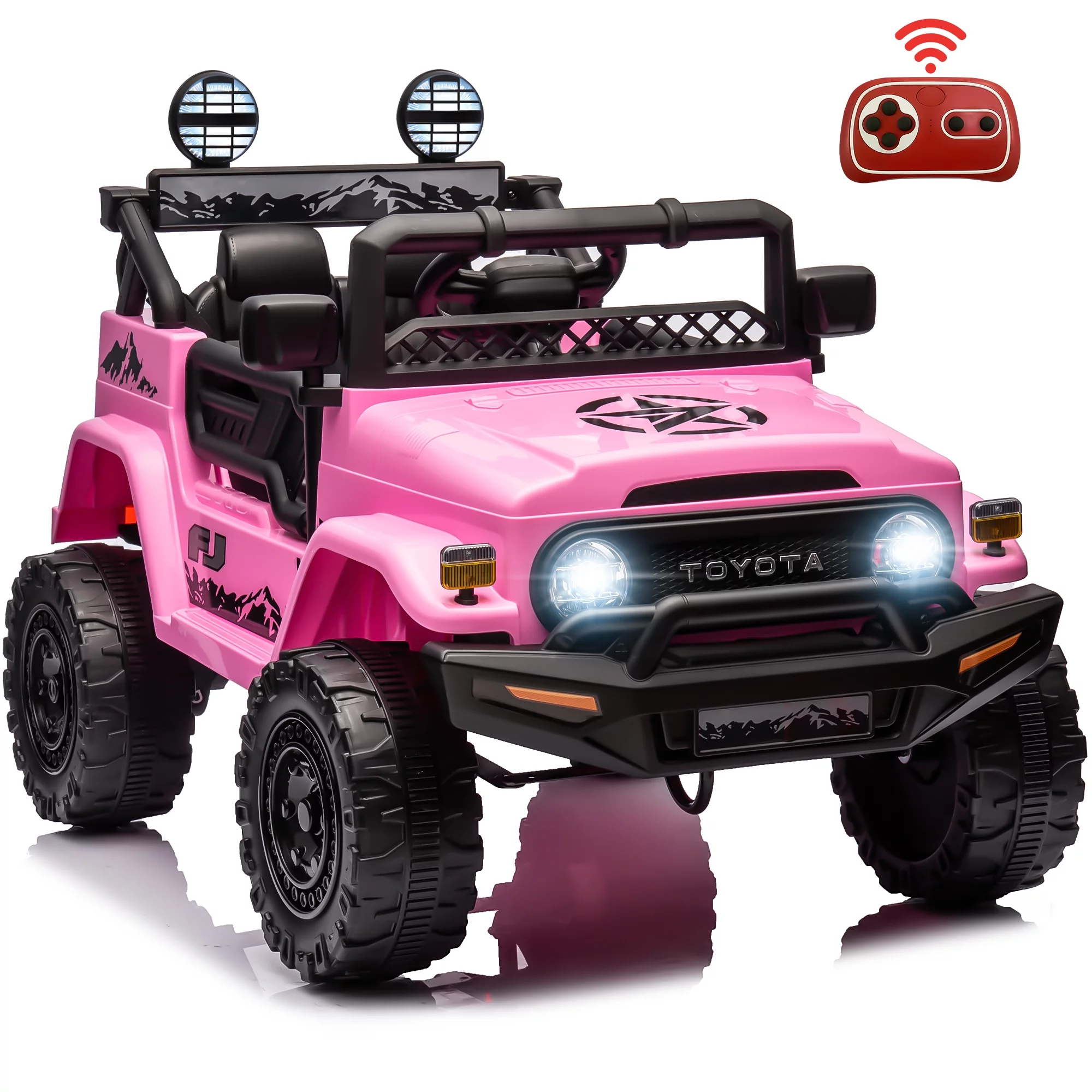 12V Ride on Cars with Remote Control, Licensed Toyota FJ Cruiser Ride on Trucks Vehicle with Bluetooth, Music, MP3/USB Port