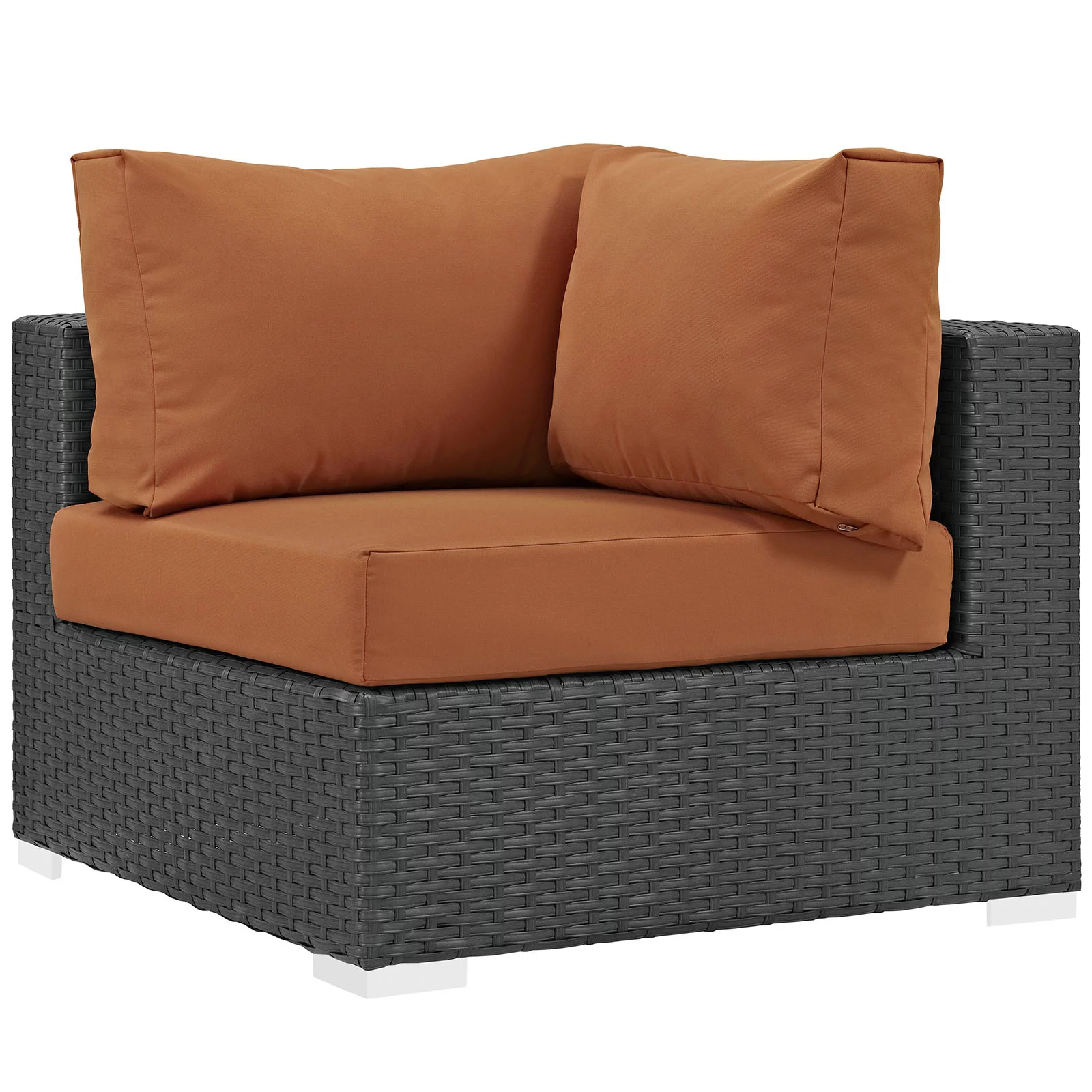 Modway Sojourn 7 Piece Outdoor Patio Sunbrella® Sectional Set in Canvas Tuscan