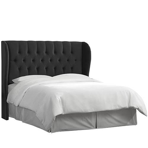 Tufted Wingback Headboard, Multiple size, Size: California King, Brown
