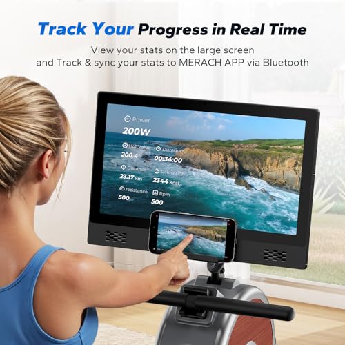 MERACH Rowing Machines for Home, Magnetic Rowing Machine with 16 Levels, Rower Machine of Quiet Resistance