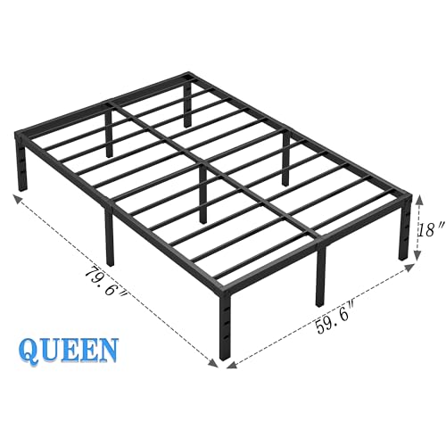 Metal Bed Frame-Simple and Atmospheric Metal Platform Bed Frame, Storage Space Under The Bed Heavy Duty Frame Bed, Sturdy Queen Size Bed Frame