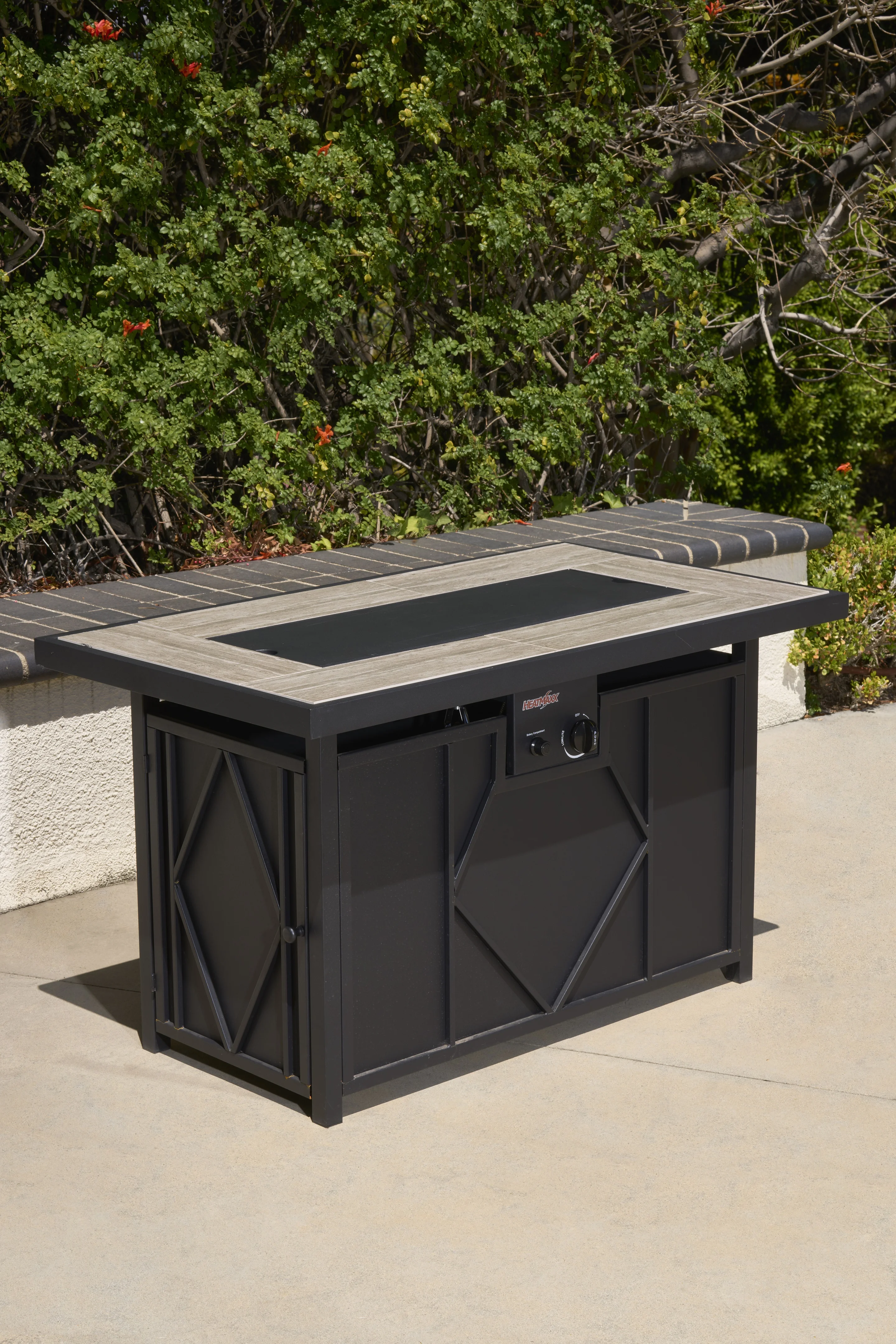 BALI OUTDOORS 42 in. 60,000BTU Fire Pit Propane Gas Fire Pit Table Rectangular Tabletop