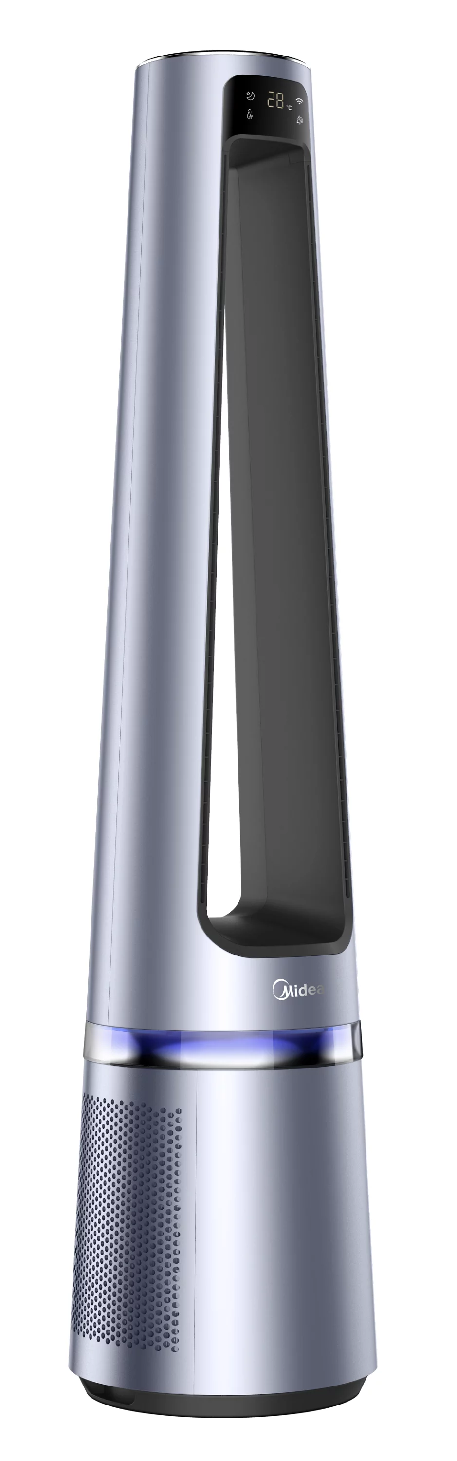 Midea 42" 12-Speed Bladeless DC Fan & HEPA Air Purifier with Remote Control, Silver, MSF42B9ASV