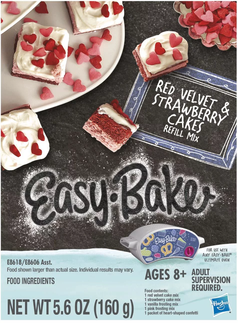 Easy Bake Oven Set with Baking Accessories - 4 Delectable Refill mixes (Red Velvet Strawberry Cupcakes, Donut, Pizza and Whoopie Pies), Designer Kit