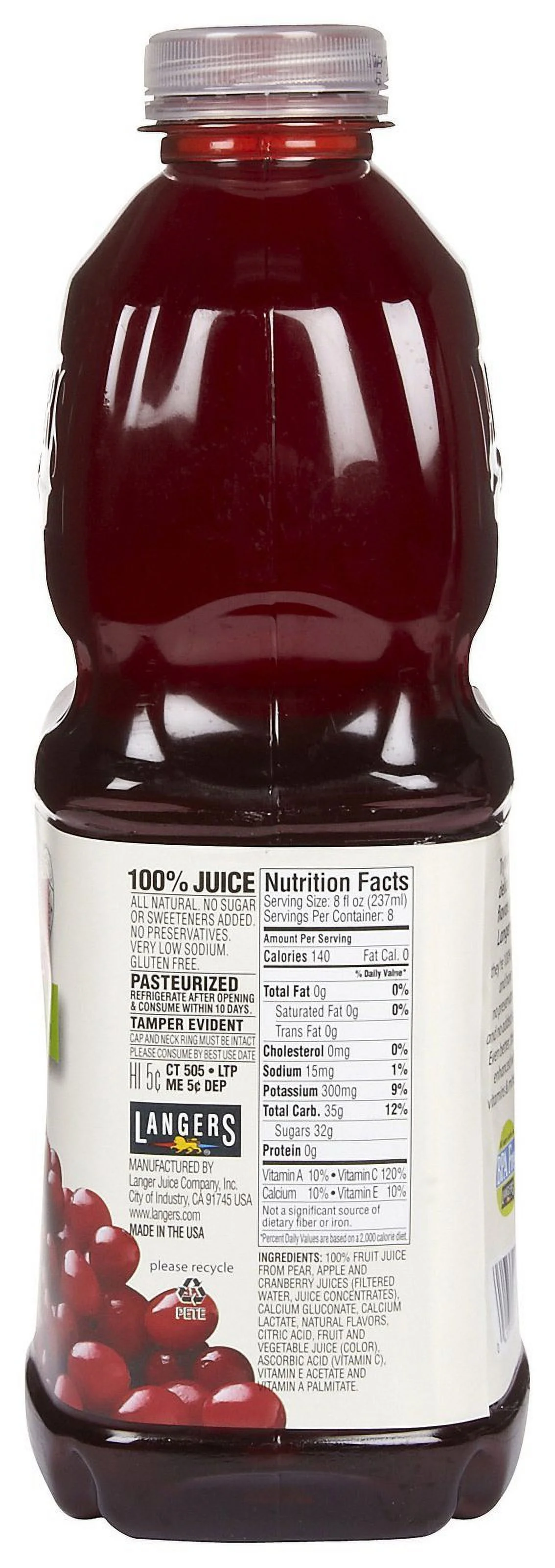 LANGERS CRANBERRY PLUS JUICE PLASTIC BOTTLE 1 CT 64 OZ (Pack of 10)