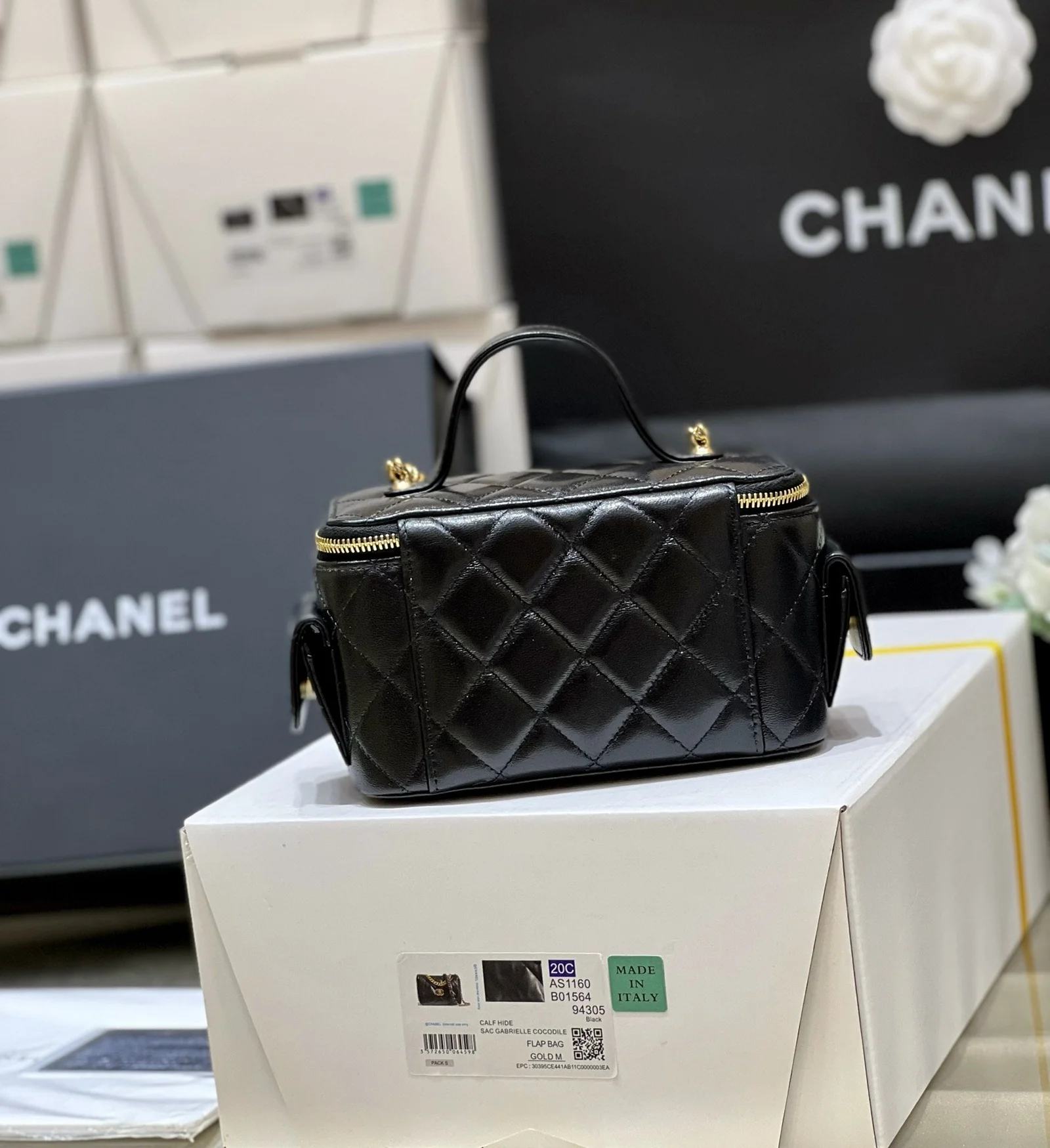 Chanel Vanity Bag With Strap Black For Women, Women&rsquo;s Bags 6.6in/17cm AP3017 B09208 94305