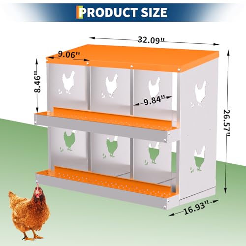 Garvee Chicken Nesting Box with Removable Tray, 8 Compartment Nesting Boxes for Chickens, Easy to Clean and Install