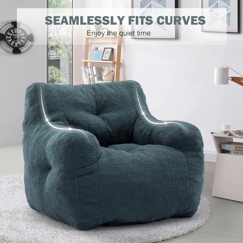 INMOZATA 3FT Bean Bag Chair for Adult Teens Kids(with Filler) Furniture - Soft Teddy Fabric Lazy Sofa Chair