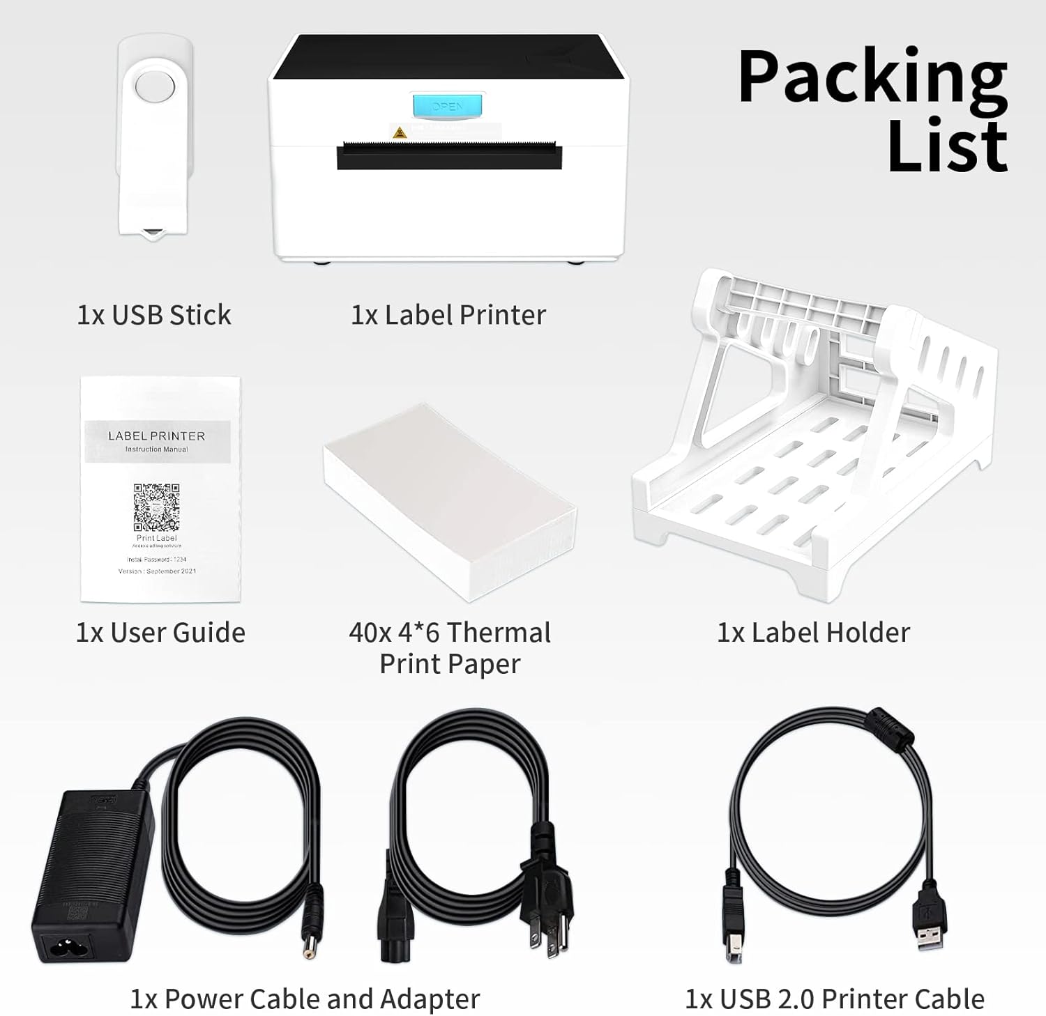 GearKing Thermal Label Printer,USB High Speed Shipping Label Printer for Shipping Packages,4x6 Desktop Label Printer for Small Business