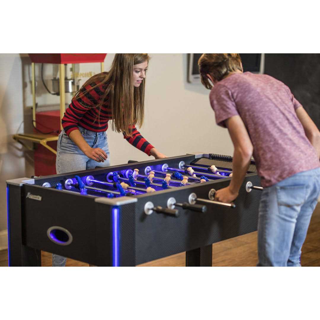 Atomic Azure LED Light Up Foosball Table - Sports Supplies Online Store