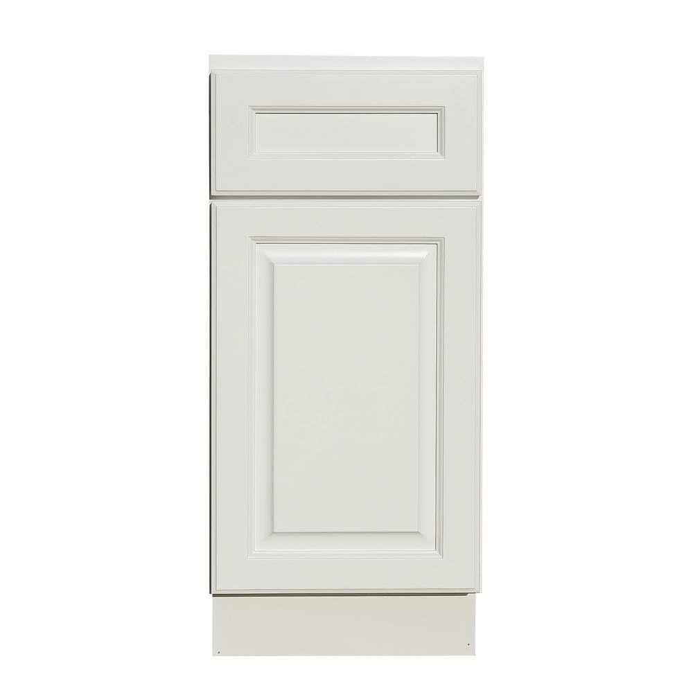 Lifeart Cabinetry Newport Ready to Assemble 21x34.5x24 in. Base Cabinet with 1-Door and 1-Drawer in Classic White