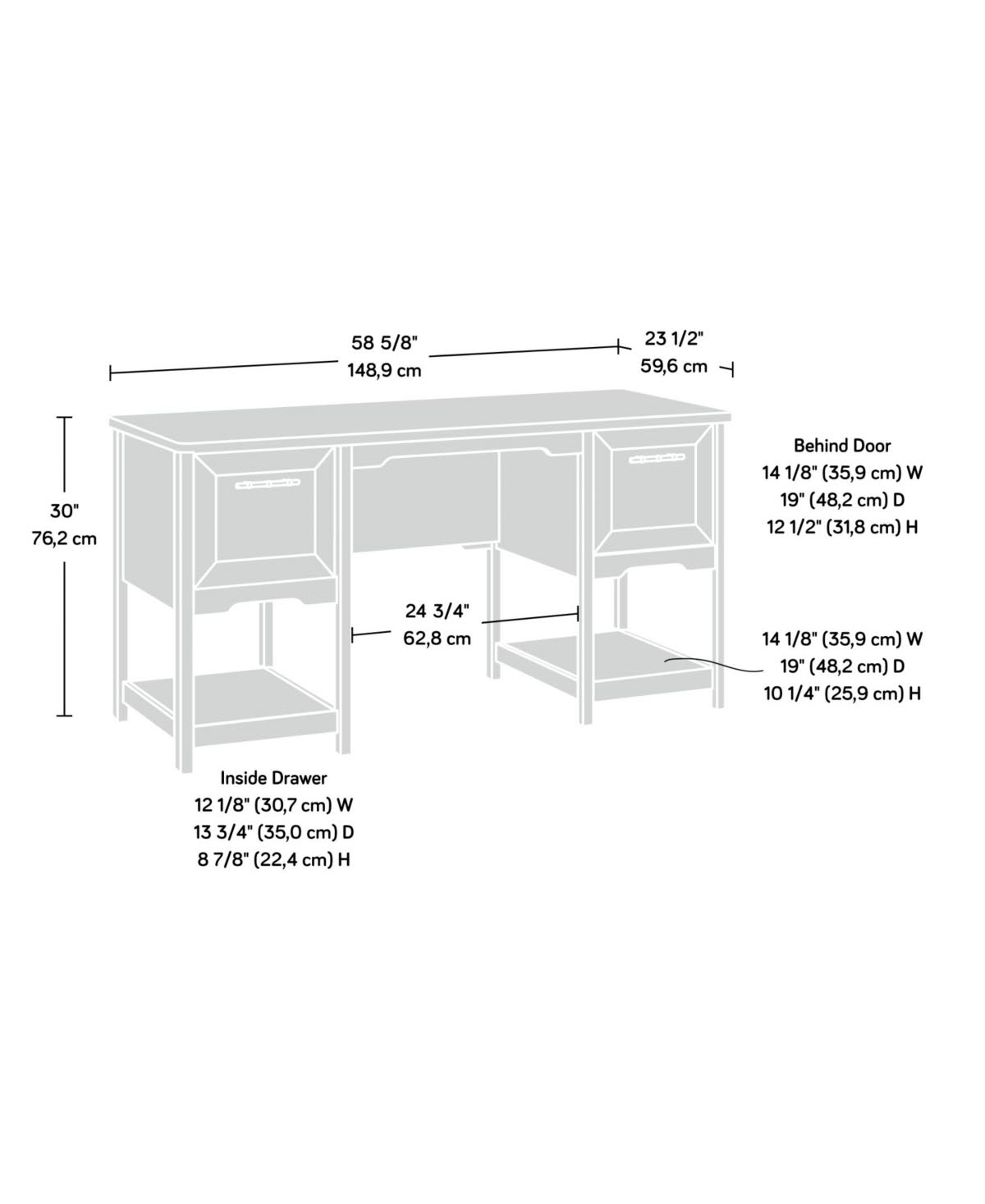 Sauder Coral Cape Desk Sindoori Mango