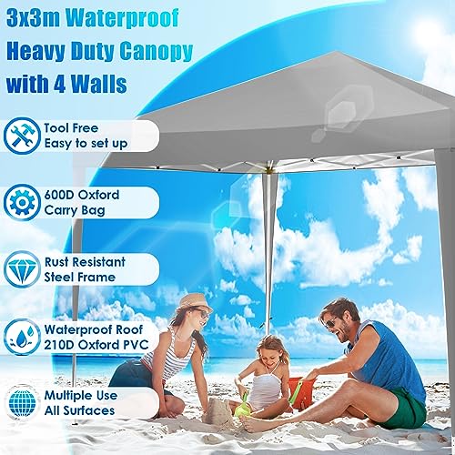 COBIZI Canopy 10x20 Pop Up Canopy Tent with 6 Sidewalls Party Tents for Parties Weddings Backyard Waterproof Canopy Outdoor Commercial Canopy Event