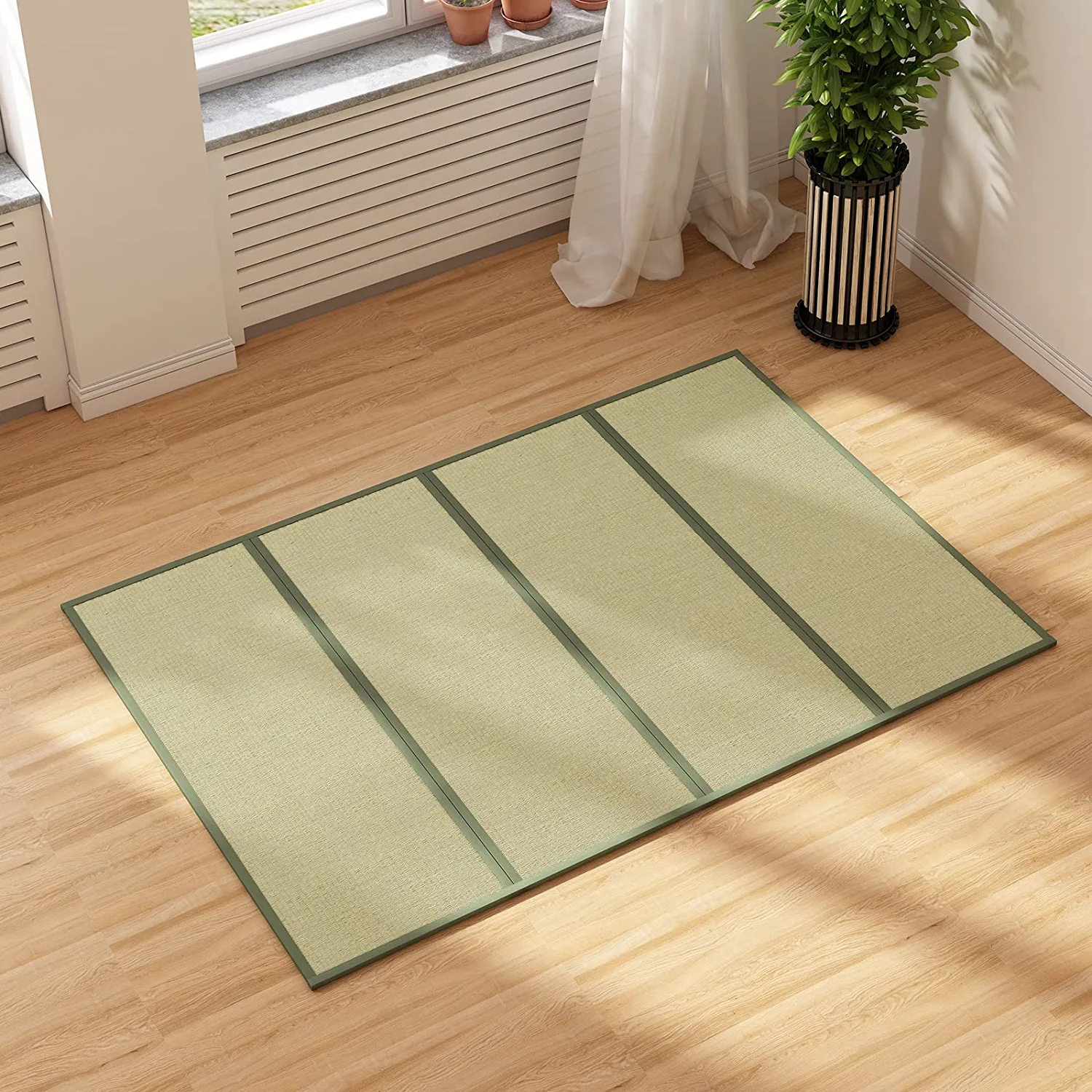 Mjkone Full Size Tatami mat, Natural Grass Tatami