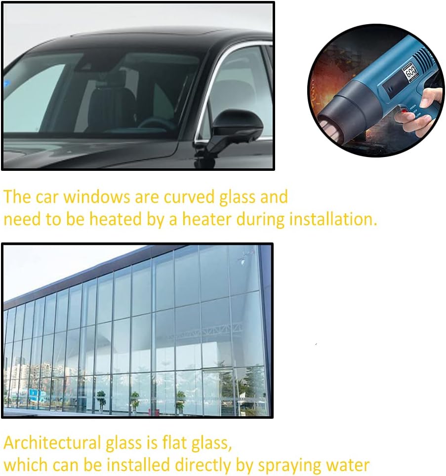 MEGICOLIM 80% VLT Nano Ceramic Win dow Film 99% Anti UV Front Car Solar Windshield Rear Side Window Tint, Light Blue, 30Inch X 16.5Feet