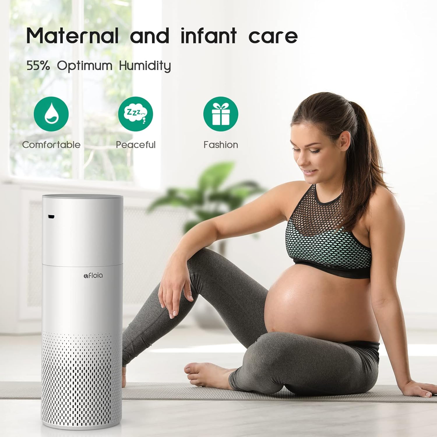 Air Purifier And Humidifier Combo For Home, 22Db| 7 Colors Night Hepa Air Purifiers 2 In 1 With Remote Control