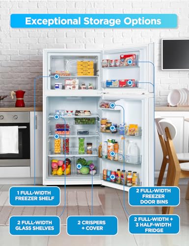 Commercial Cool 11.1 Cu. Ft. Convertible Freezer Refrigerator, Upright Fridge with Glass Shelves, Reversible Door, ENERGY STAR rated, Auto Defrost